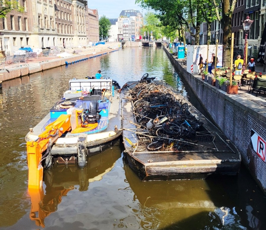 Fietsen geparkeerd in Amsterdam